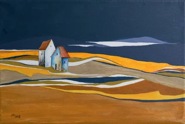 To huse i de bølgende bakker