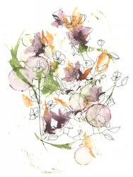 Abstrakte akvarelblomster