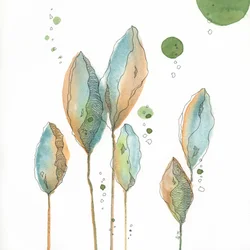 Bløde, abstrakte botaniske motiver