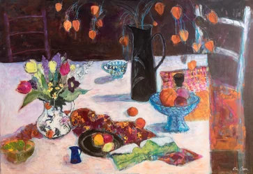 Køkkenstilleben med kinesiske lanterner, 2019 (akryl)