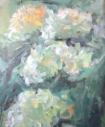 Impressionistiske hvide blomster