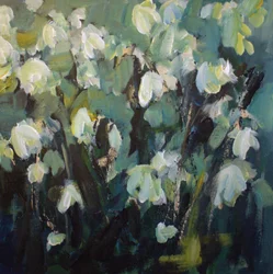Impressionistiske hvide blomster