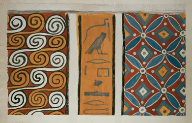 Kopi af vægmaleri fra privat grav 82 af Amenemhet, Theben I, 1, 163-167, 20. århundrede