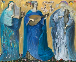 Meditationer over den hellige treenighed - efter Olivier Messiaens musik, 2007 (olie på belgisk linned)
