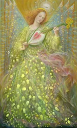 Reason and Mercy (diptych), venstre panel, 2018 (olie på belgisk linned)