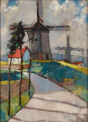 Vindmøller ved Pas De Calais (olie om bord)