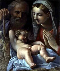 Hellig Familie (olie på lærred)