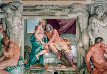 Fresko af Jupiter og Juno af Annibale Carracci (Annibal Carrache) (1560-1609). 1597-1600, Rom, Palazzo Farnese