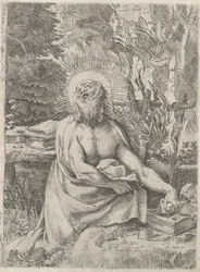 Sankt Hieronymus i ørkenen, ca. 1591.