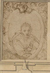 Selvportræt, ca. 1580 (pen og brunt blæk på papir)