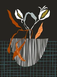Abstrakte stribede botaniske motiver