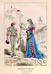 En chatelaine et søn side au 15. århundrede - Chatelaine og hendes side 15. århundrede - samling privee