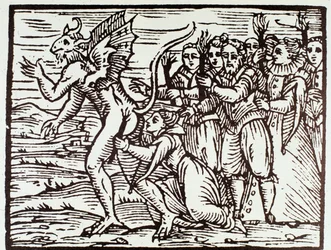 En heks kysser satan (gravering