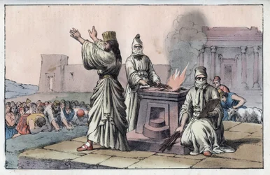 Gammel persisk civilisation: magikere, officielle præster og disciple af Zarathoustra (gamle orienten, persere: tryllekunstner) - indgravering fra "" skikke og skikke for alle folk i universet. Det er historien om regeringen, lovene, militsen, religionen