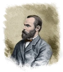Carl Christian Koldewey (1837-1908) Tysk arktisk opdagelsesrejsende, leder af begge tyske nordpolarekspeditioner - Carl Christian Koldewey Tysk polarforsker - gravering slutningen af det 19. århundrede