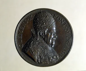 Klemens X (1590 - 1676). Bronze medalje. , Milano