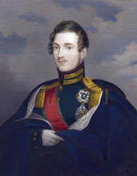 Constantin Pavlovitch, grand-duc de Russie eller Constantin Pavlovitch Romanov - Storhertug Constantine Pavlovich af Rusland (1779-1831) - Anonym - 1825 - Kobberstik, akvarel - 15,8x12,6 - Privat samling