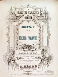 Cover af partitur af Sonata 1, op 2 af N Paganini
