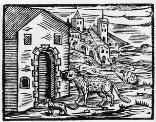 Djævel og heks forvandler sig til ulv og kat - "" Compendium Maleficarum"", handler om hekse, deres ondskab og deres sortileges af Francesco Maria Guazzo eller Guaccio eller Guaccius (15?? -16??) 1608 Privatsamling