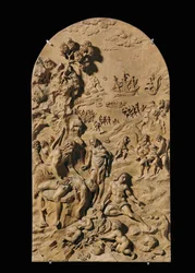 Otte udskårne relieffer, kirsebær ... (relief)