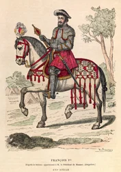 Rytterportræt af kong Francois I (1494 - 1547) - Rytterportræt af Frans I, konge af Frankrig (1494 - 1547) - privat samling