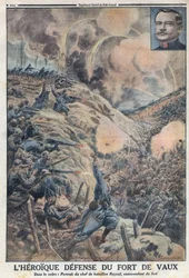 Første Verdenskrig 1914-1918 (Krigen 14-18). Det heroiske forsvar af Fort Vaux ved bataljonschef Sylvain Eugène Raynal (1867-1939). I »Le Petit Journal«