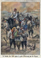 Første Verdenskrig 1914-1918 (Krig 14-18). Tyrkernes tilbagetog efter at russerne indtog Erzerum. I "" Le Petite Journal"", den 27/02/1916. Privat samling