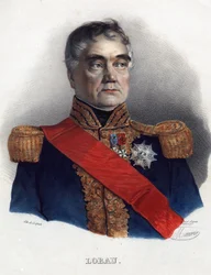 Georges Mouton de Lobau (1770-1838), marskal af Frankrig - Anonym - 1835 - Litografi, akvarel - 32x24 - Privat samling