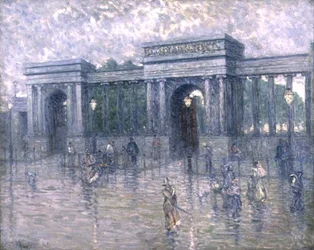 Hyde Park Gate på en regnvejrsdag