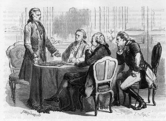 Jacques Mallet du Pan 1749-1800 - schweizisk journalist og politisk propagandist ved Frankfurt-konferencen - i 1792 forlod han Paris til Tyskland, anklaget af Ludvig XVI for en mission til sine brødre og de suveræner, der koaliserede mod Frankrig - Indgrav