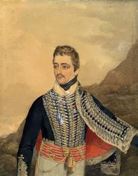 Jozef Antoni Poniatowski (1763-1813) - Prins Jozef Poniatowski - Anonym - 1807 - Akvarel, Gouache på papir - 26,5x21 - Privat samling