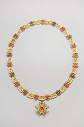Kingdom of Baviere - Saint Hubert Order: halskæde båret af Luitpold, Duke en Baviere (1890-1973) - Slutningen af det 18. århundrede - Guld og Emaux - Halskæde: L 122 cm; vægt 460 g (vedhæng medfølger) - Vedhæng: D 7,5 cm - Privat samling