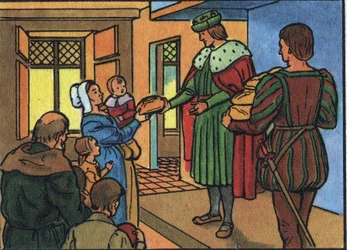 Kong Ludvig XII af Frankrig (1462-1515) "" Folkets Fader"" Anonym illustration i "" Samling af Frankrigs suveræner og statsoverhoveder""". 20. århundrede. Privat samling.