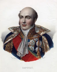 Louis Nicolas (Louis-Nicolas) Davout (1770-1823), marskal af Frankrig - Anonym - 1835 - Litografi, akvarel - 32x24 - Privat samling