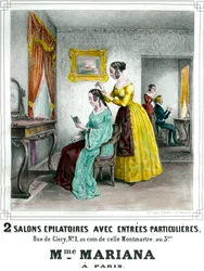 Madame Marianas skønhedssalon reklameplakat fra det 19. århundrede Privat samling