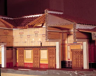 Miniature af den tragiske digters hus i Pompei.