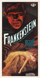 Filmplakat ""Frankenstein"" - Anonym. Farvelitografi