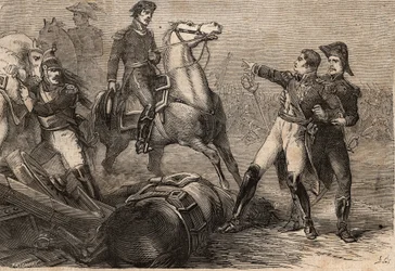 Napoleonskrigene 1813-15 - Slaget ved Ligny (Belgien), den 16. juni 1815 - Jean-Baptiste Girards død - La mort du general Girard. Slaget ved Ligny (16. juni 1815): såret på slagmarken, general Girard (1775-1815), hjemsendt til Paris, døde den 27. juni.