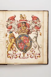 Order of the Garter: Book of Statutes, der tilhørte Charles Fitzroy, Duke of Grafton - Akvarelmanuskript, Beg. 1700-tallet