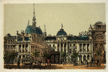 Paris i 1874: Justitspaladset og Sainte Chapelle, privat samling