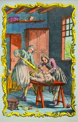 Læge, der studerer blodbevægelse: forsiden af ​​"memoiren om blodets bevægelse og virkningerne af blødning" af Albrecht von Haller (1708-1777) 1756, privat samling