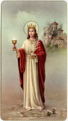 Fromt billede: Sankt Barbara (kromolitografi)