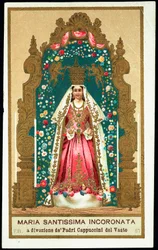Fromme billede: ""Den Allerhelligste Jomfru kronet""" Kromolitografi.