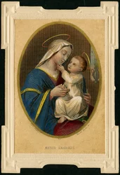 Fromm billede: Jomfru Maria med Jesus (gravering)