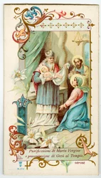 Fromt billede: præsentation af Jesus til templet (kromolithografi)