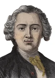 Portrætgravering af Claude Adrien (Claus- Adrien) Helvetius (1715-1771) engelsk filosof - gravering