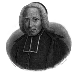 Portræt af Abbe Jean Godinot (1661-1749) i "" Portrætter og historie af nyttige mænd: mænd og kvinder i alle lande og alle forhold, som har erhvervet rettigheder til anerkendelse af mænd" udgivet og udbredt af Societe Montyon og Franklin i
