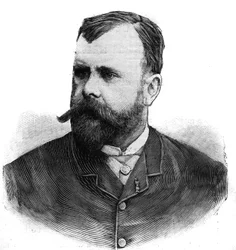 Portræt af Albert Maignan (1845-1908), fransk maler. Gravering i "" Le Peute Parisien""