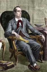 Portræt af Alphonse de Lamartine (1790-1869) - Portræt af Alphonse de Lamartine (1791-1869), fransk forfatter og politiker - Indgravering i "Histoire des Girondins" af Alphonse de Lamartine (1790-1869) 18665 - 18665-1865