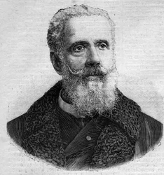 Portræt af Anatole de La Forge (1821-1892), fransk politiker. Gravering i "" Le Peute Parisien""